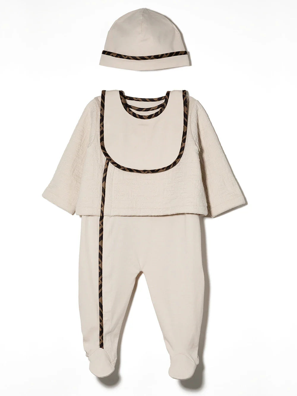 Set de tres piezas con ribete con logo FF Fendi Kids