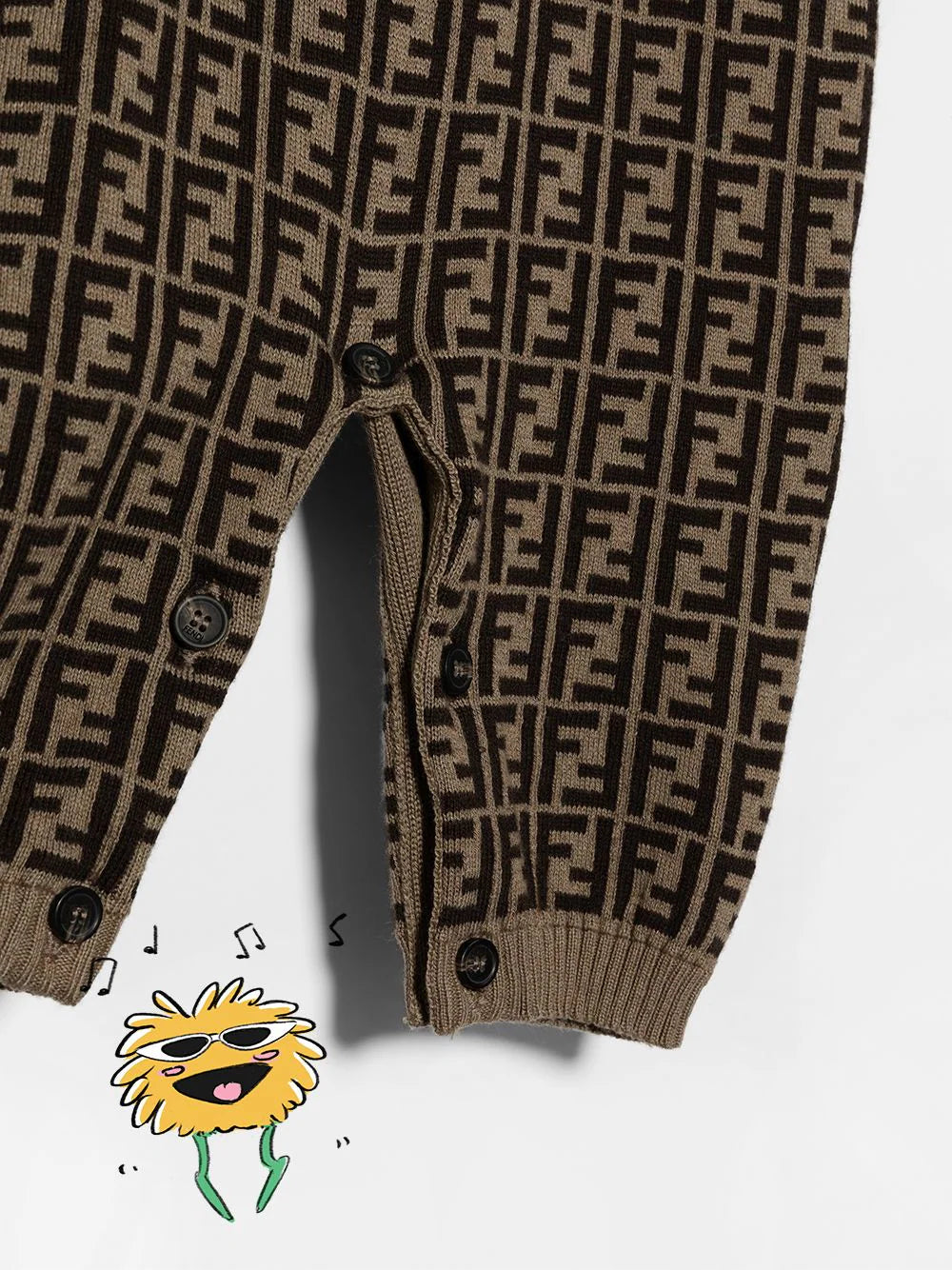 Pelele con logo FF Fendi Kids
