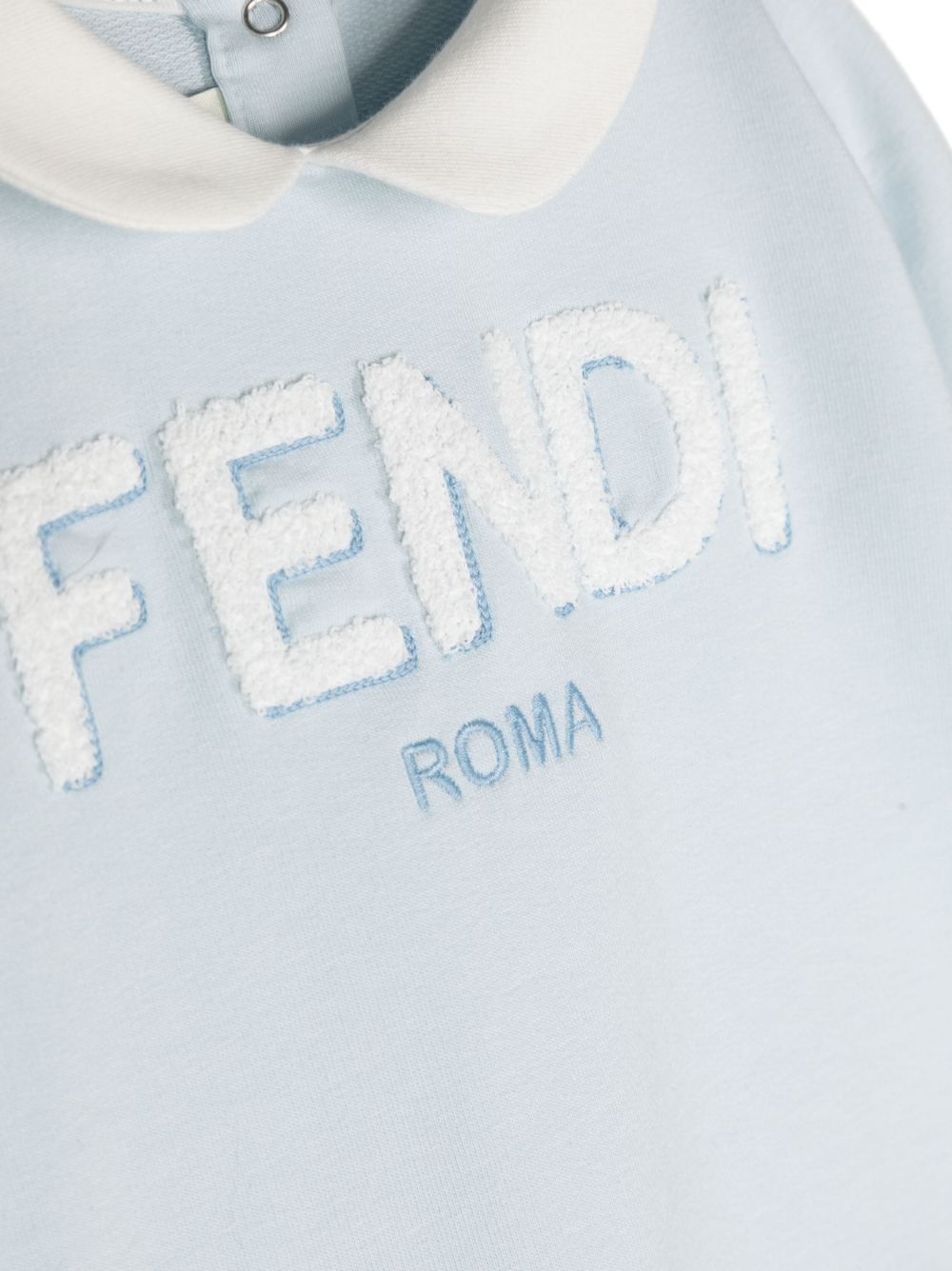 Pelele azul con logo bordado Fendi Kids
