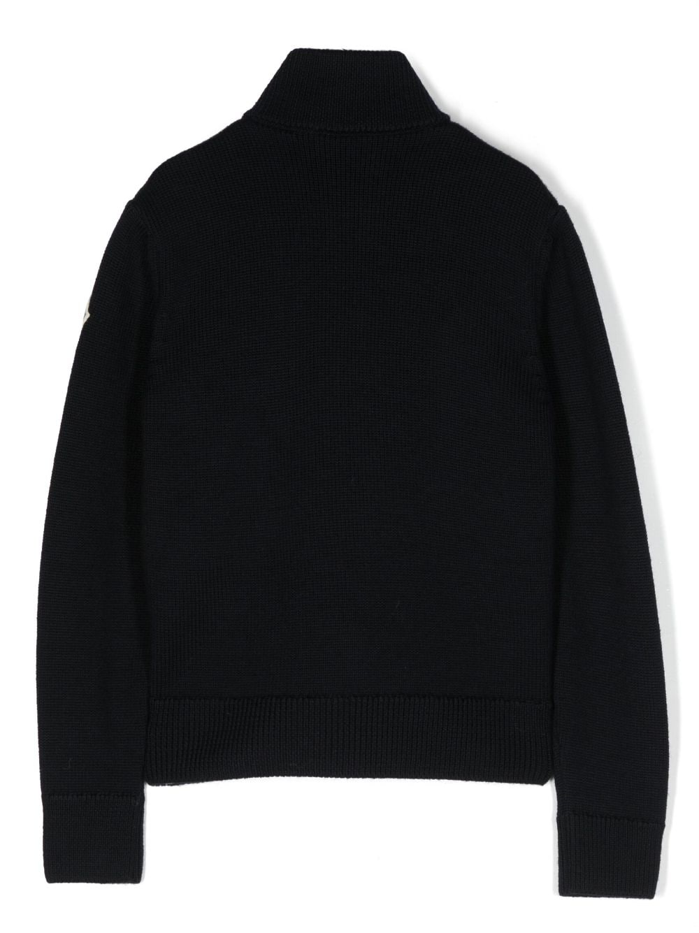 Cardigan plumífero con logo en intarsia MONCLER