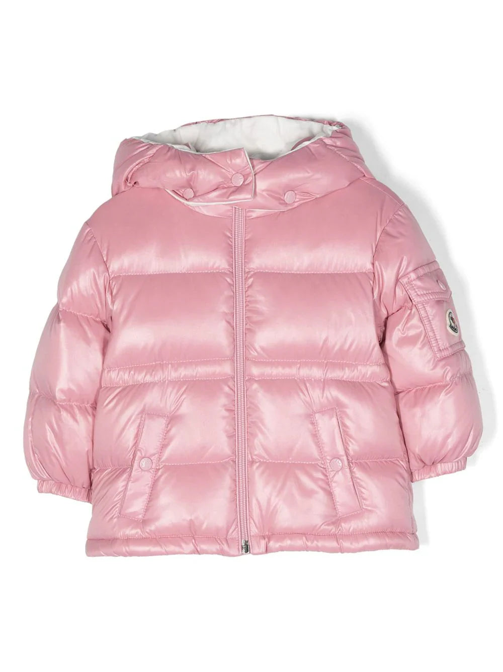 Abrigo capitonado con parche del logo MONCLER