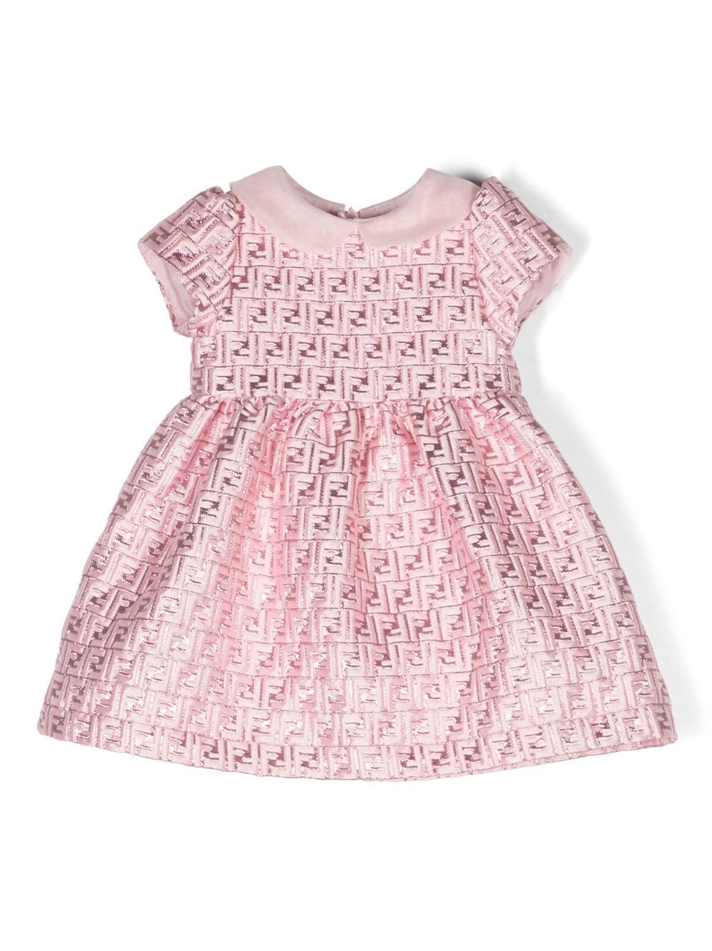 Vestido de fiesta con logo FF bordado Fendi Kids