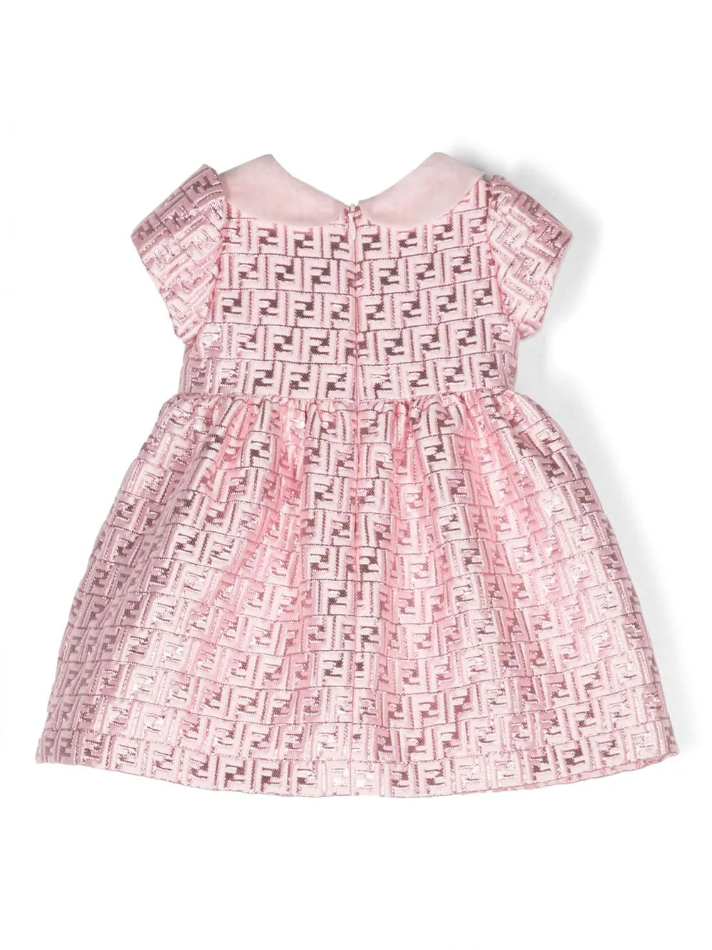 Vestido de fiesta con logo FF bordado Fendi Kids