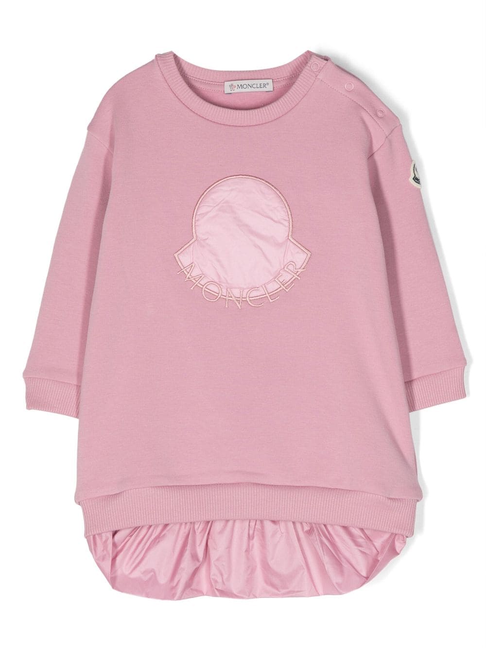 Vestido con logo bordado y cuello redondo MONCLER