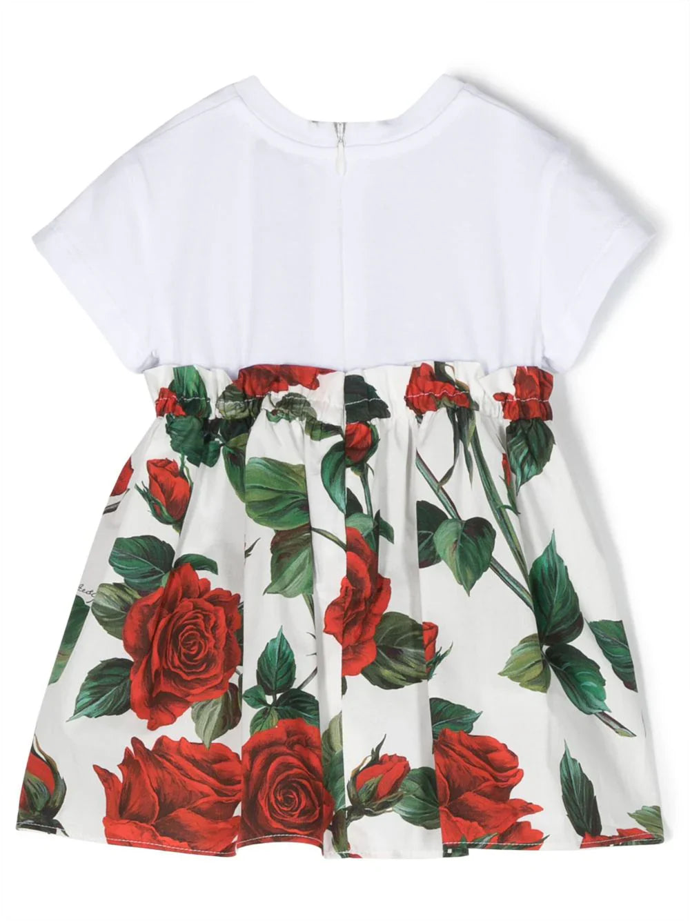 Vestido con logo estampado de rosa Dolce & Gabbana