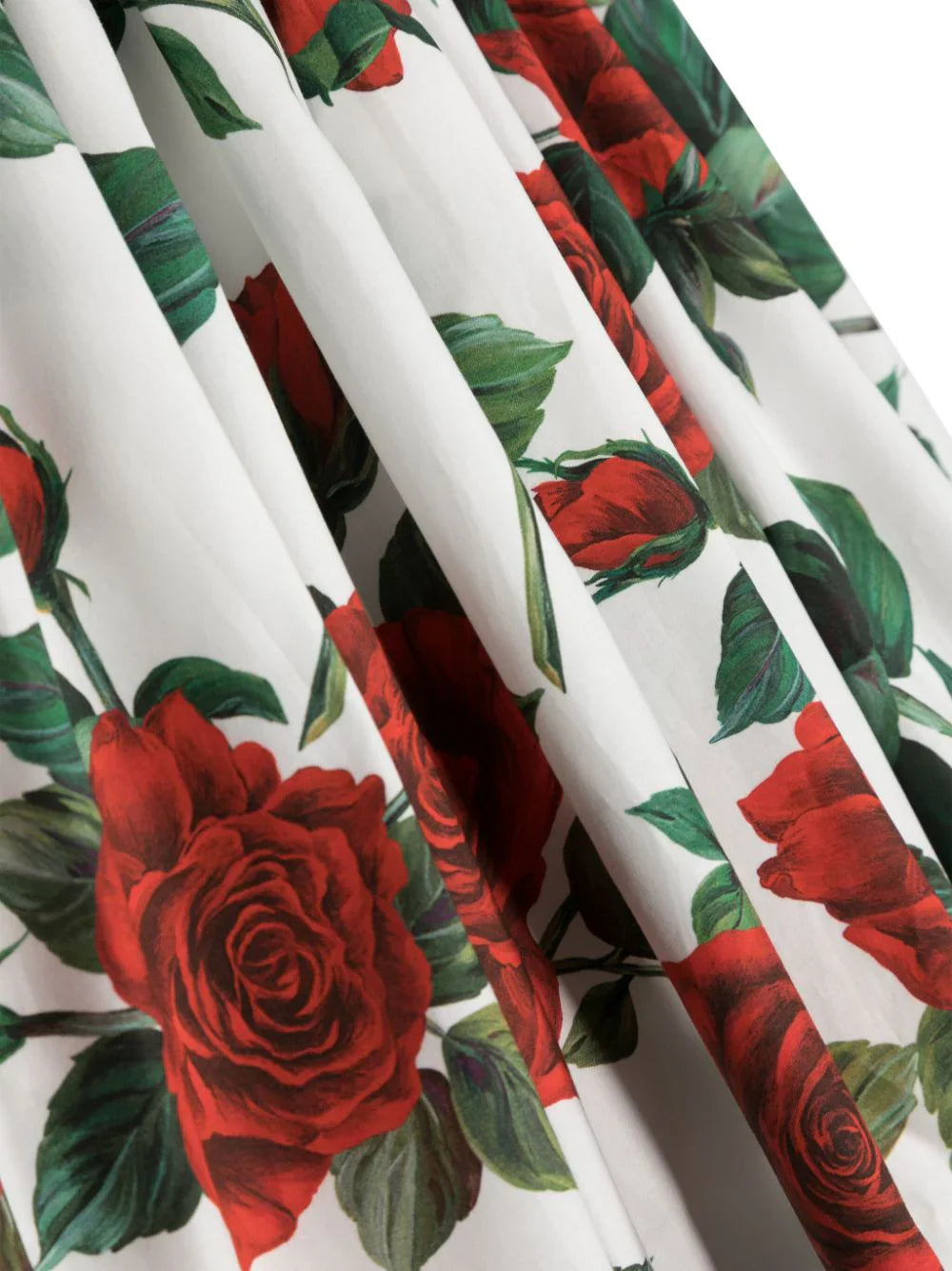 Vestido con estampado de rosas y con el logo Dolce & Gabbana