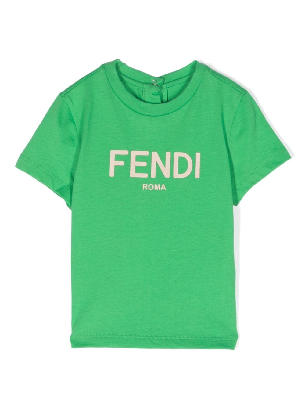 Camiseta color verde con logo estampado Fendi Kids