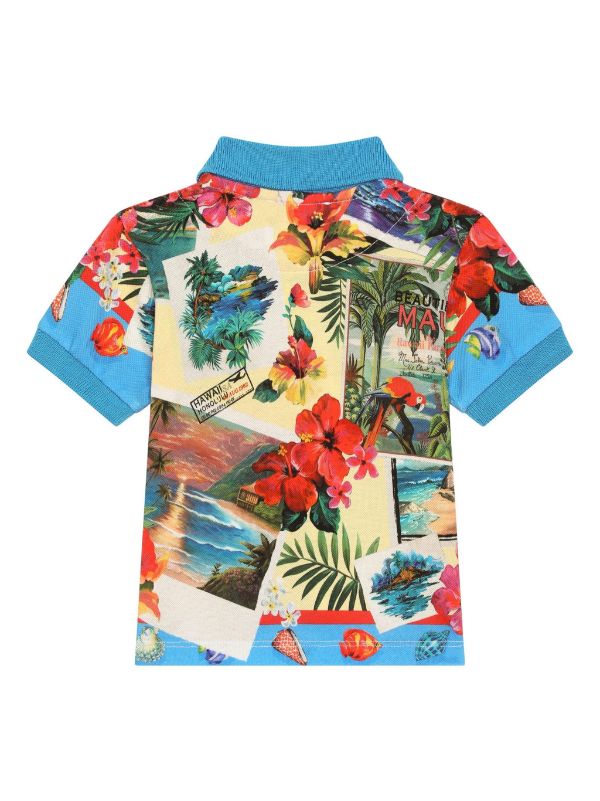 Polo para bebe con motivo de Hawaii Dolce & Gabbana