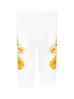 Leggins blanco con motivo floral de la marca Dolce & Gabbana