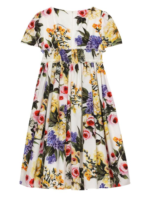 Vestido con manga con estampado floral Flower Power de la marca Dolce&Gabbana