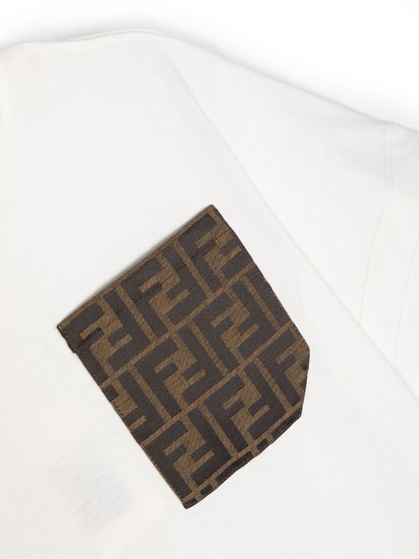 Camiseta blanca con logo estampado de la marca Fendi Kids