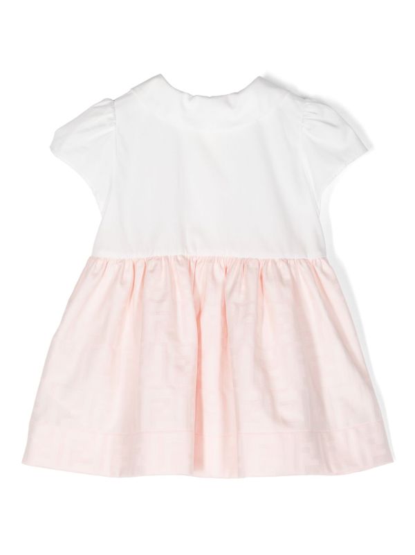 Vestido blanco para bebé con motivo del logo FF Fendi Kids