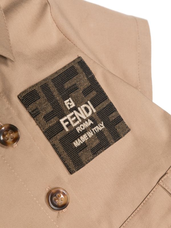 Vestido beige para bebé con motivo del logo Fendi Kids