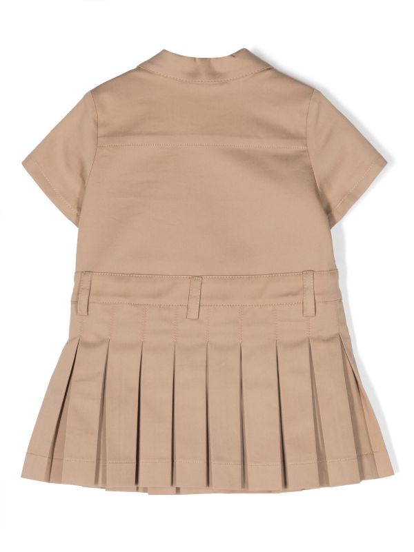 Vestido beige para bebé con motivo del logo Fendi Kids