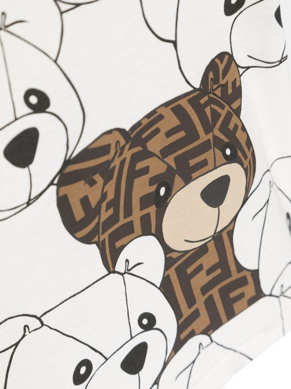Camiseta blanca con logo estampado Fendi Kids