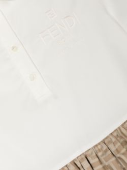 Vestido para niña blanco/beige con motivo del logo FF Fendi Kids