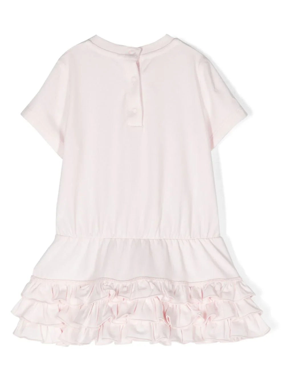 Vestido rosa con parche del logo de la marca MONCLER