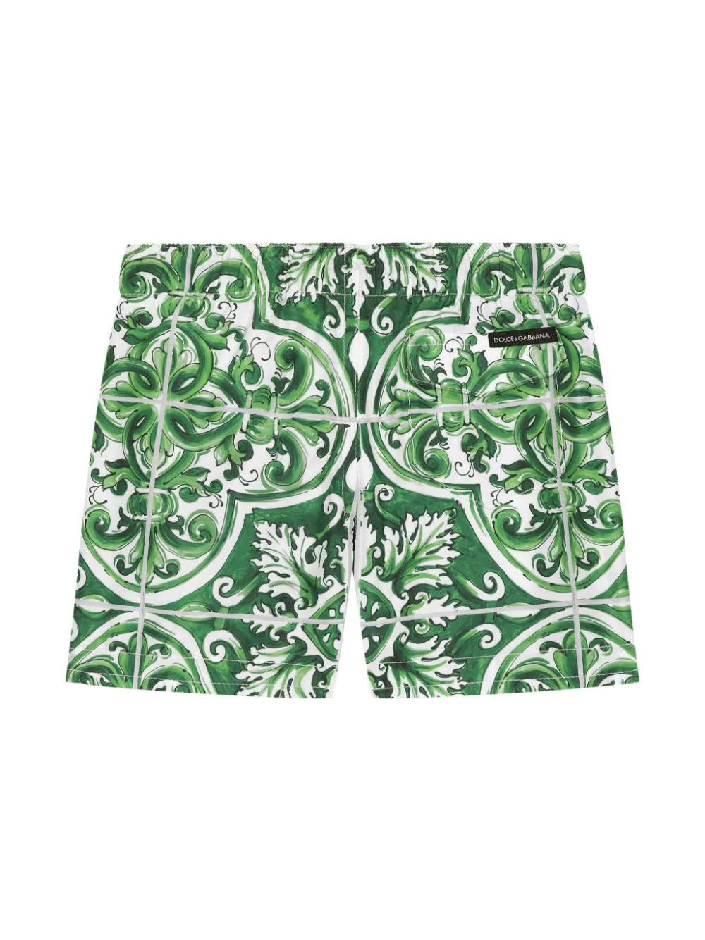Bañador con estampado Mayólica verde Dolce & Gabbana Kids