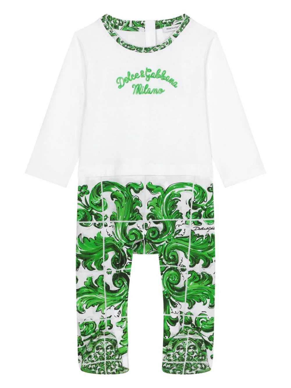 Conjunto con estampado Mayólica verde Dolce & Gabbana Kids