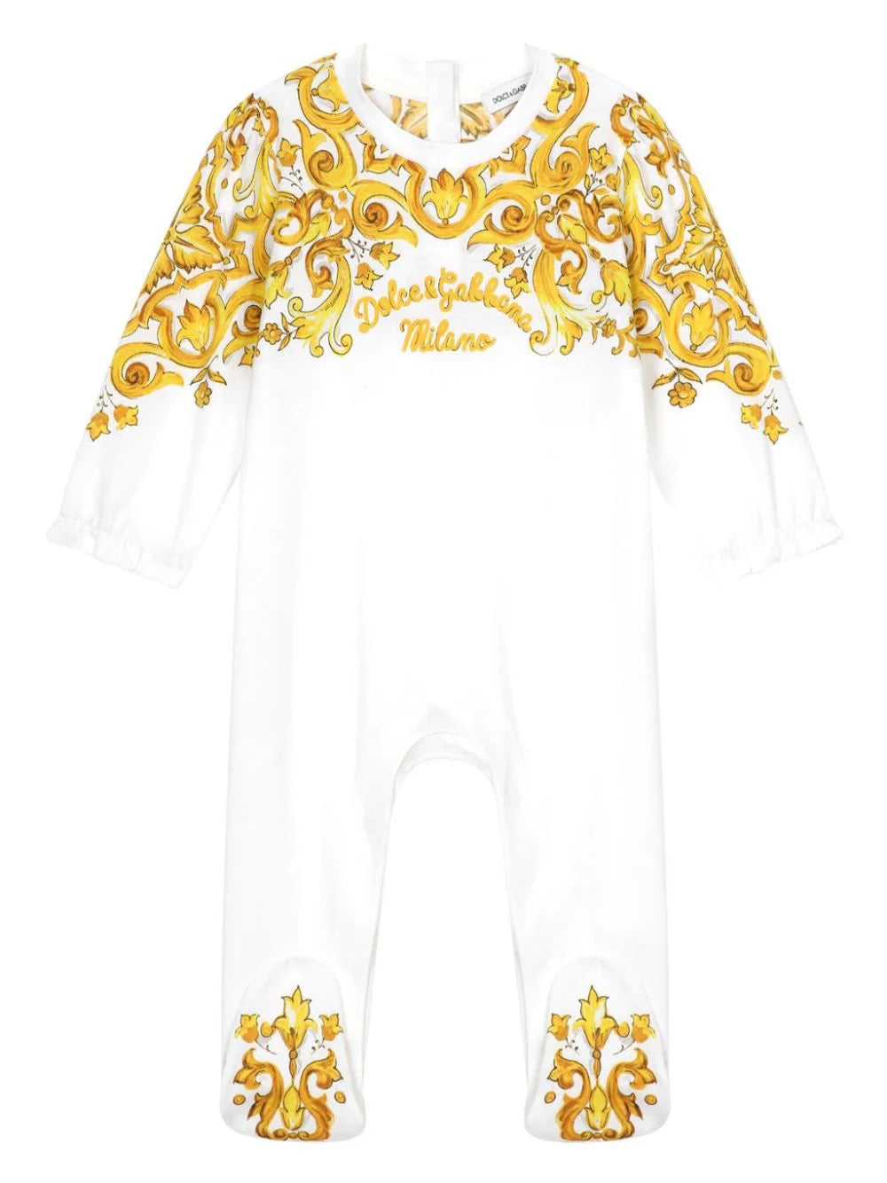 Conjunto con estampado Mayólica amarillo Dolce & Gabbana Kids