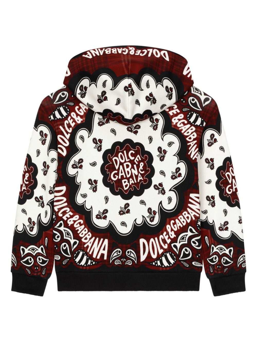 Hoodie con estampado de bandana y cierre de la marca Dolce & Gabbana