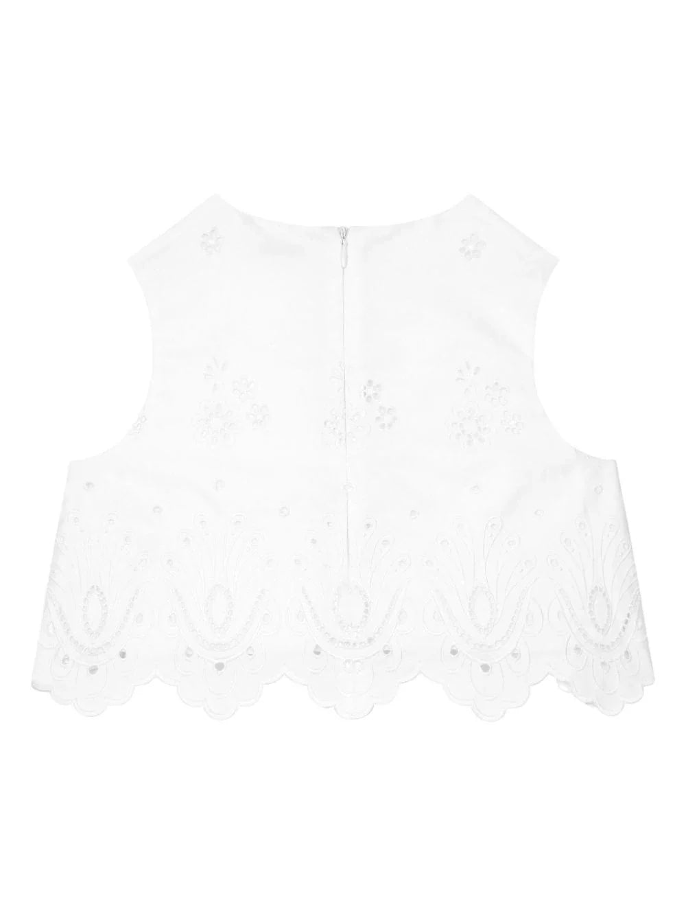 Blusa con bordado inglés Dolce & Gabbana Kids