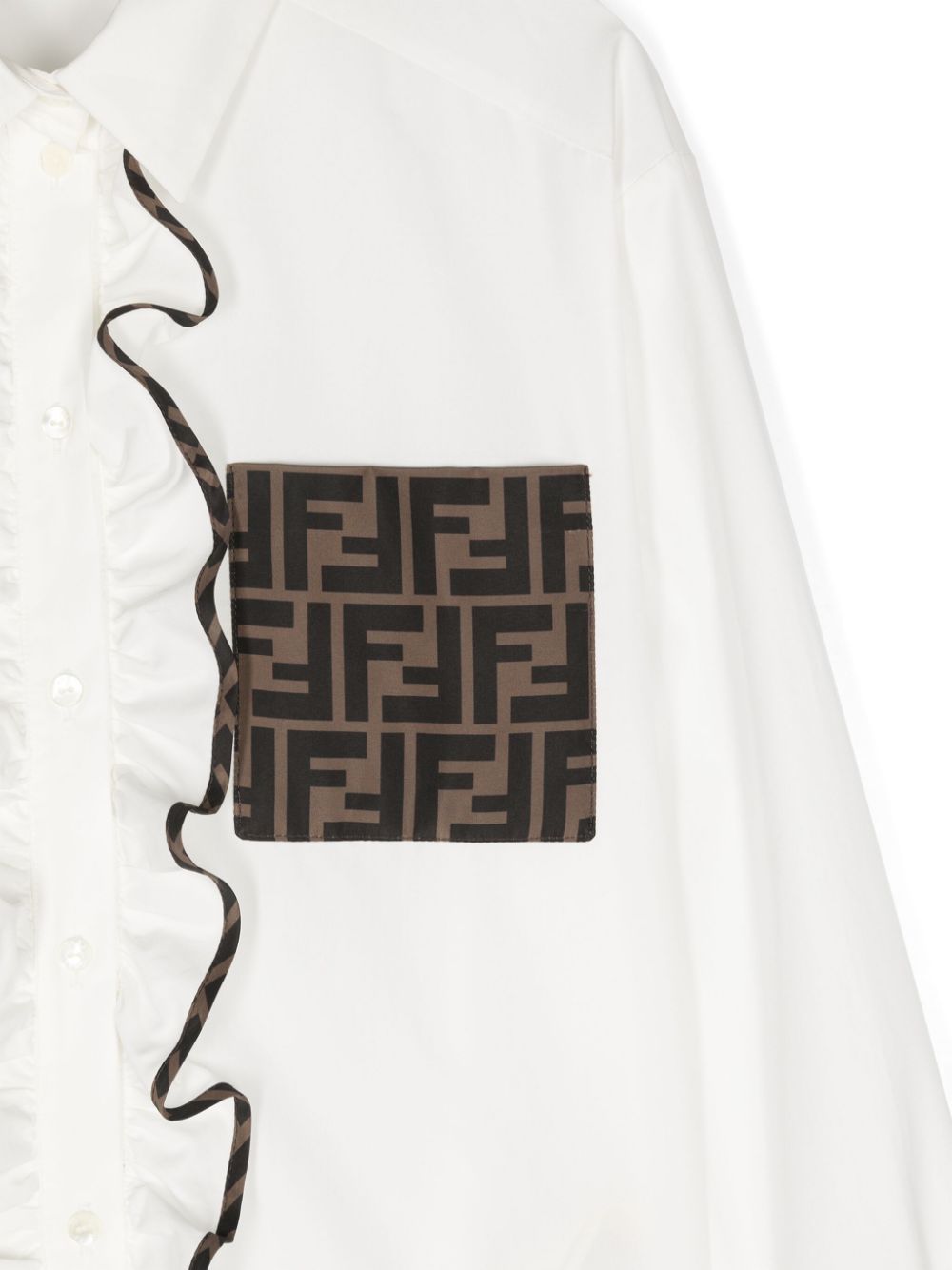 Camisa blanca con logo estampado FF de la marca Fendi Kids