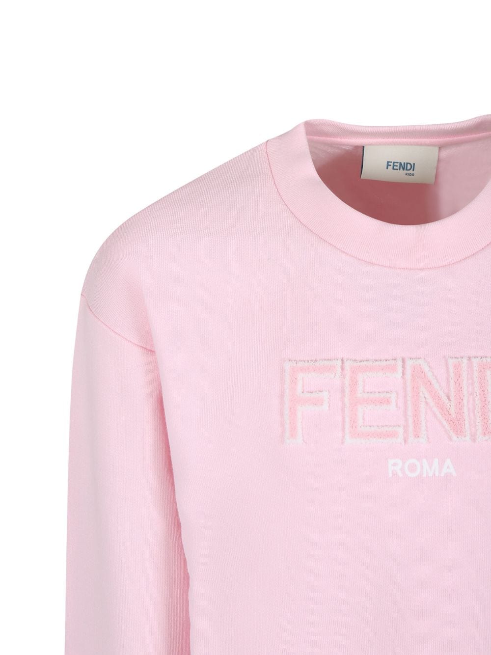 Sudadera en color rosa con logo FENDI bordado de la marca Fendi kids
