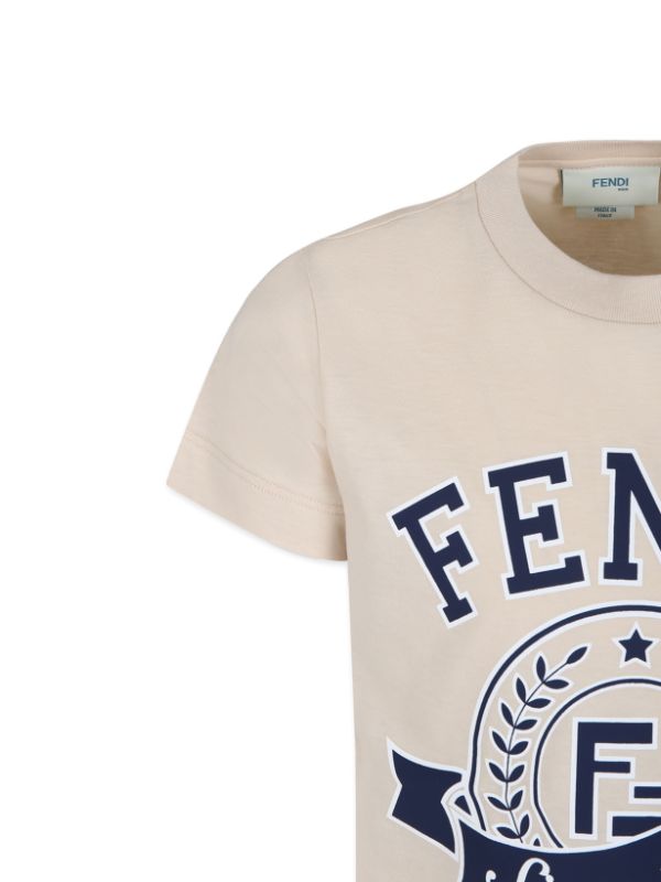 Camiseta beige con estampado FENDI Kids