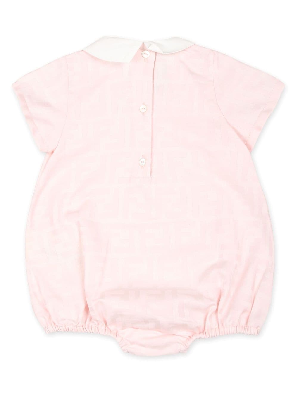 Pelele rosa con motivo FF en jacquard de la marca Fendi Kids