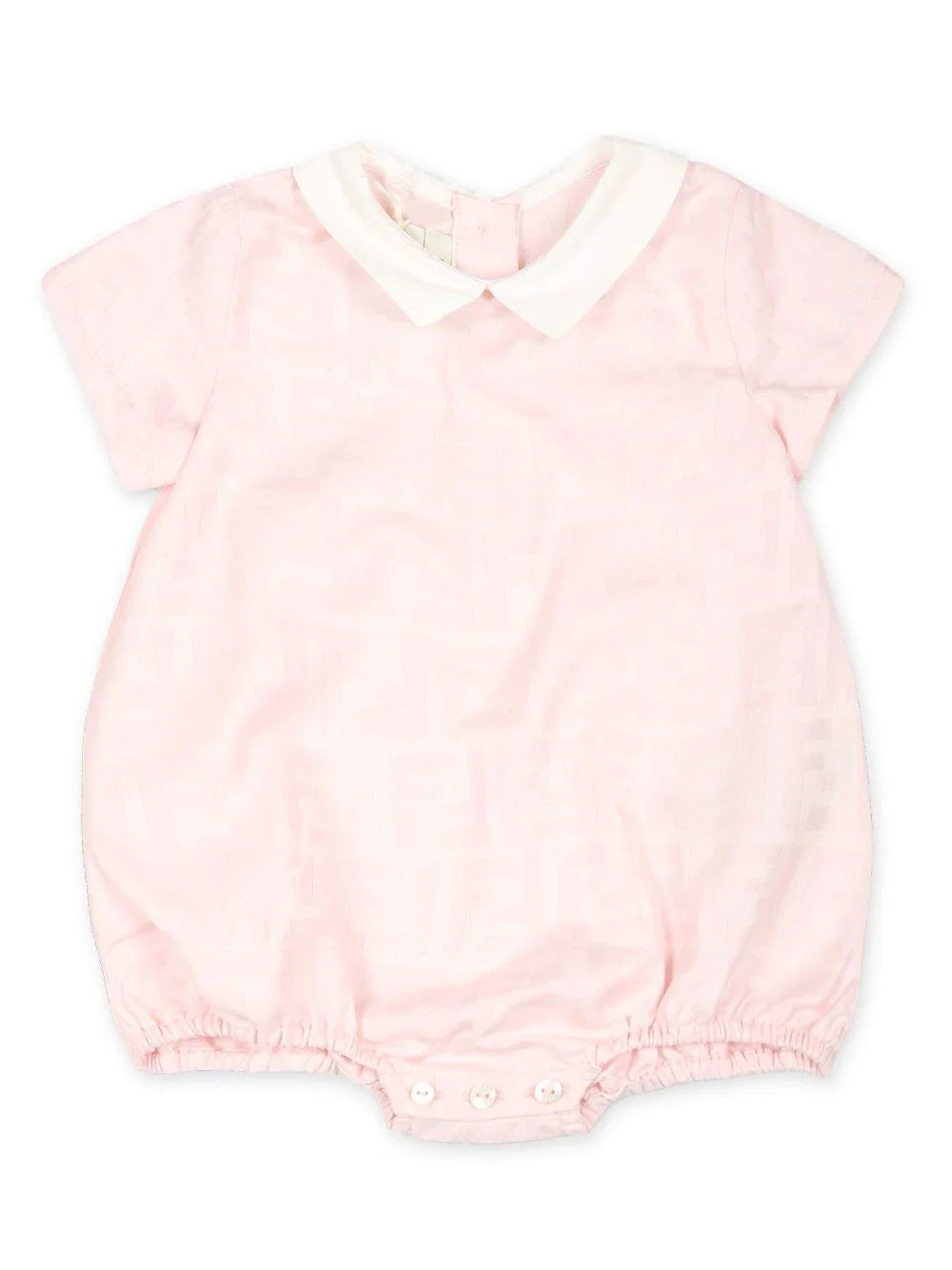 Pelele rosa con motivo FF en jacquard de la marca Fendi Kids