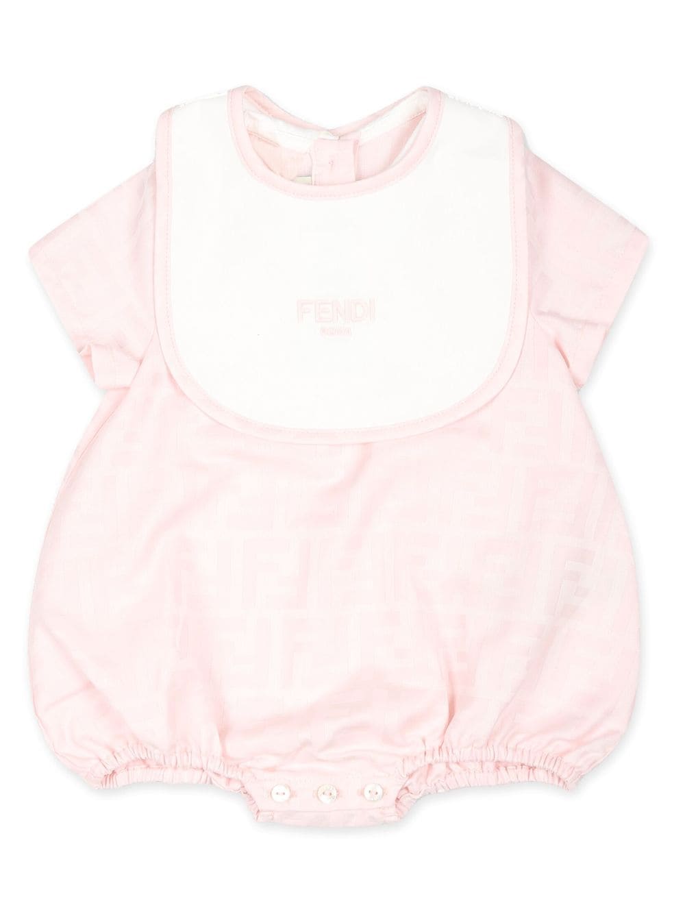 Pelele rosa con motivo FF en jacquard de la marca Fendi Kids