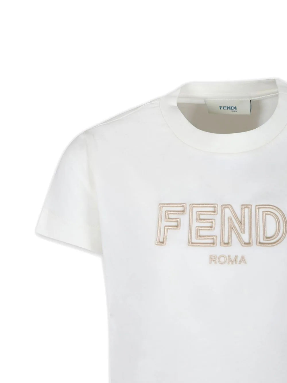 Camiseta con logo bordado de la marca FENDI Kids