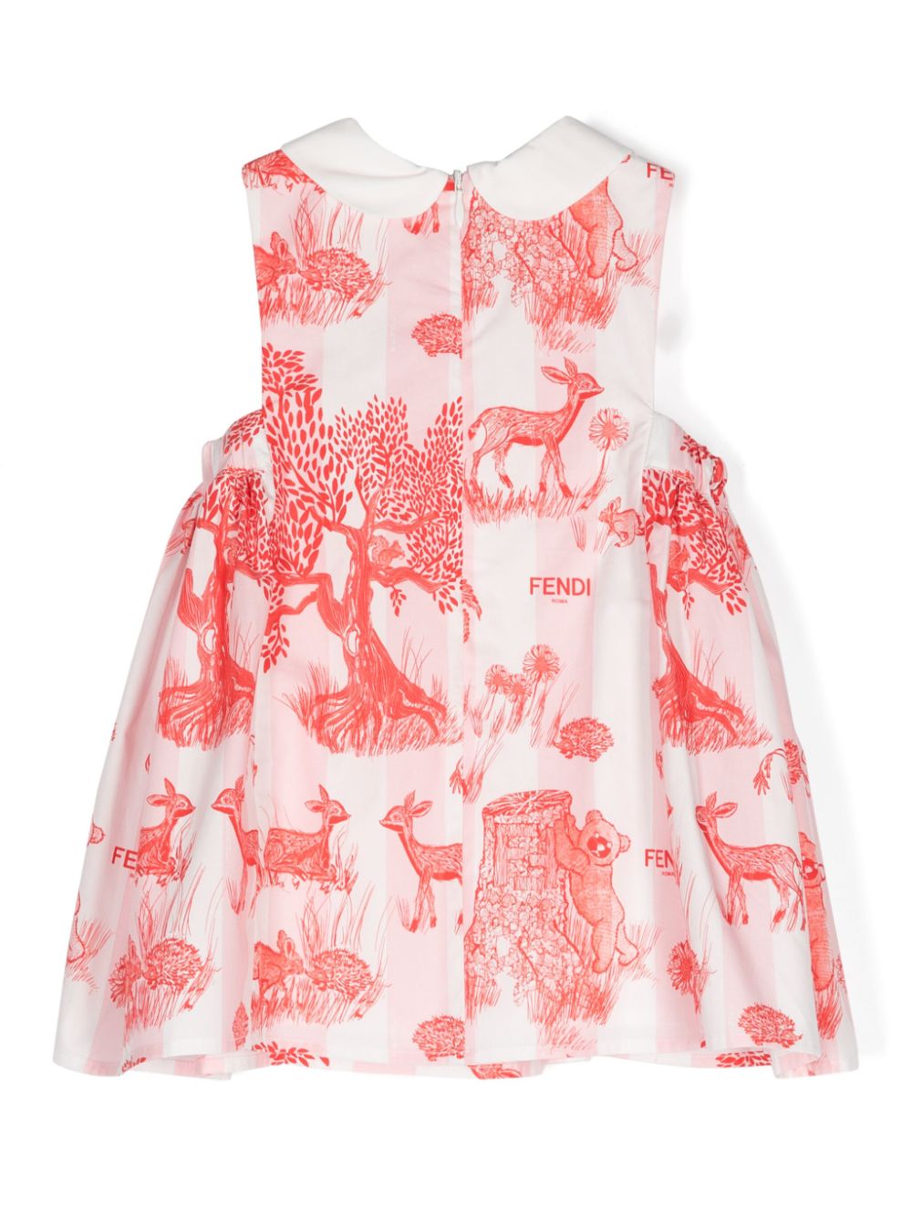 Vestido rojo/blanco para bebé con motivo del logo FF Fendi Kids
