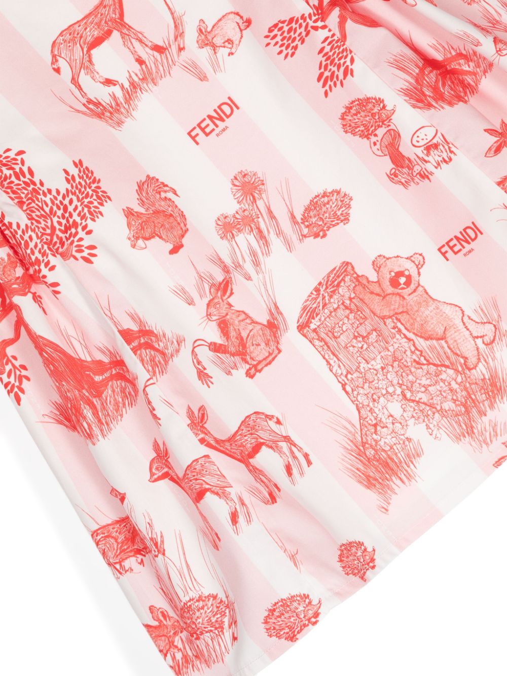 Vestido rojo/blanco para bebé con motivo del logo FF Fendi Kids