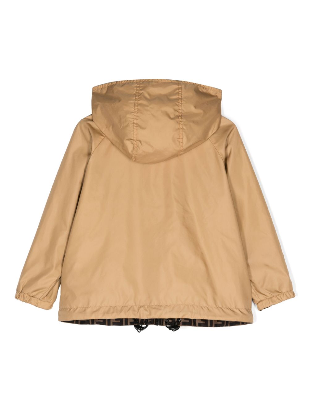Chaqueta beige con capucha de la marca Fendi Kids