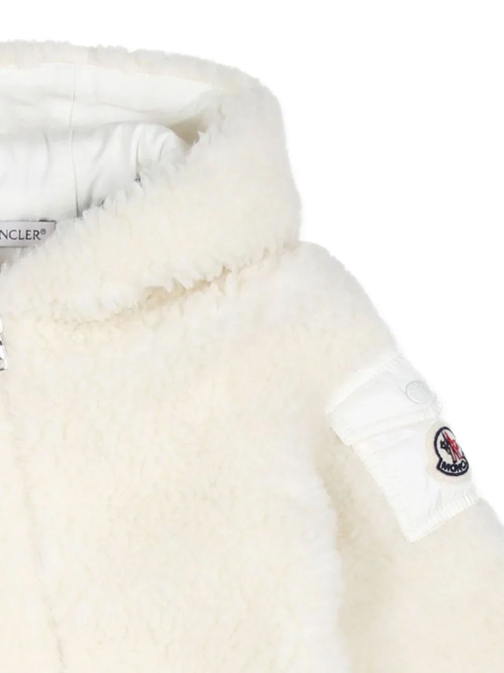 Pelele - romper blanco con parche del logo y capucha MONCLER