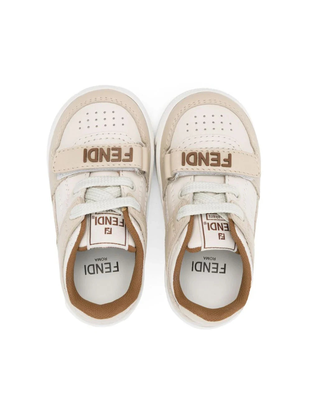Zapatillas cuero con diseño Fendi Kids