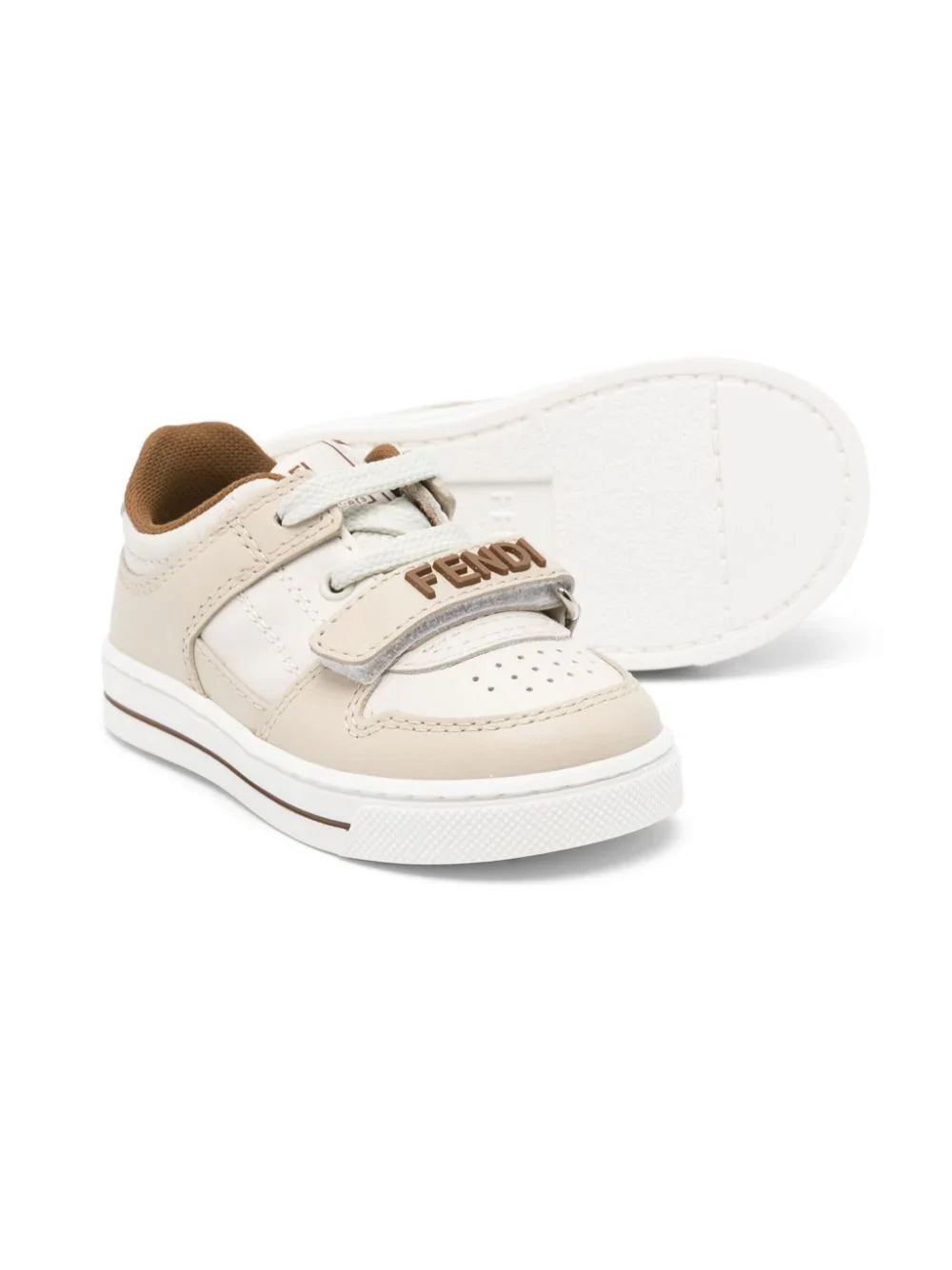 Zapatillas cuero con diseño Fendi Kids