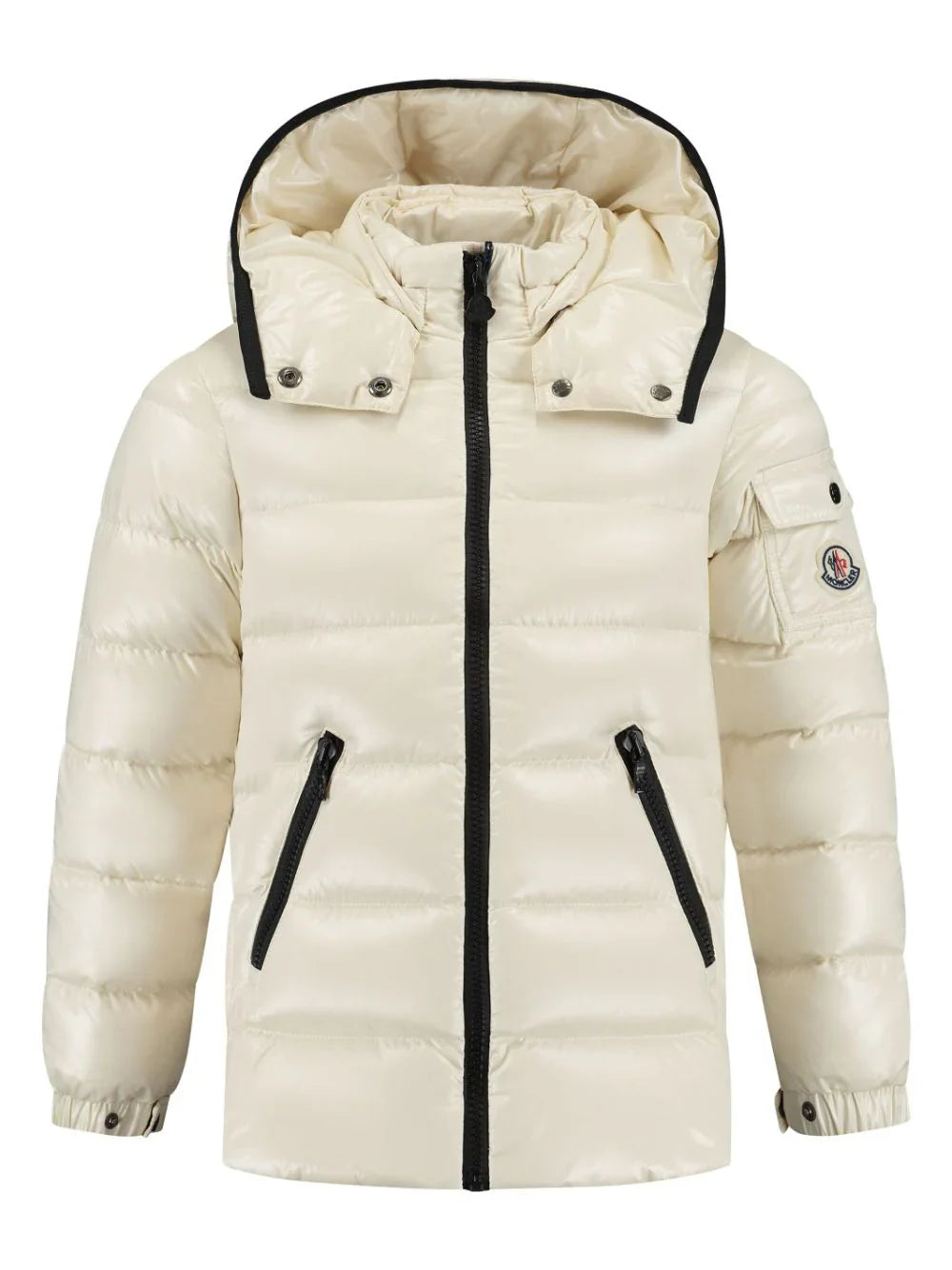 Plumífero blanco Bady con capucha de la marca MONCLER