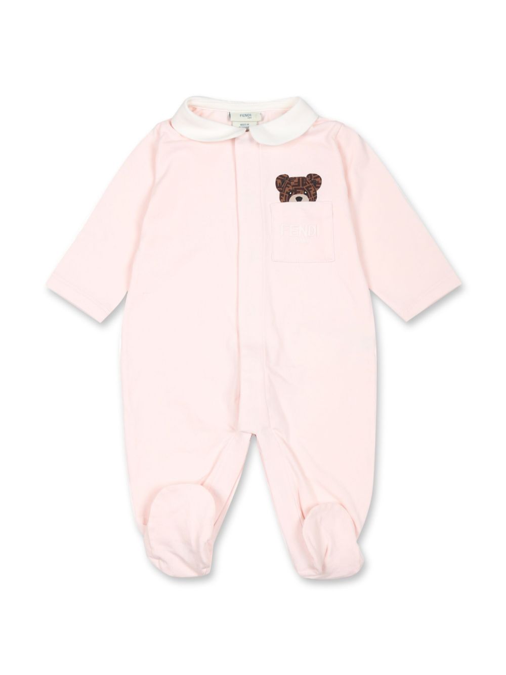 Conjunto con logo bordado Fendi Kids