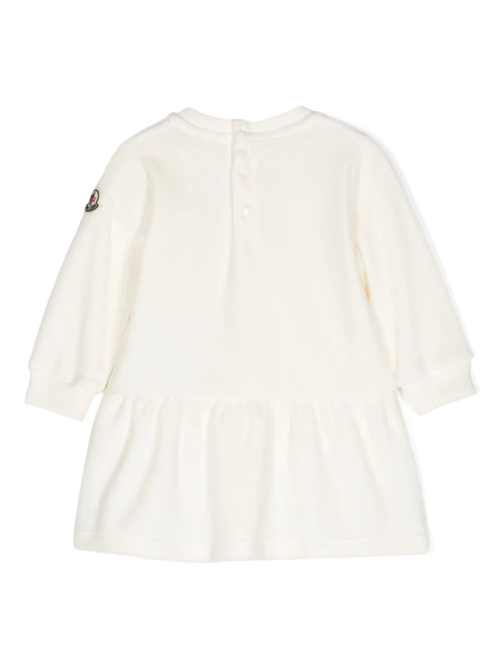 Vestido con logo bordadode la marca MONCLER