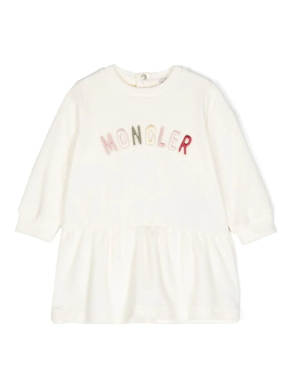 Vestido con logo bordadode la marca MONCLER