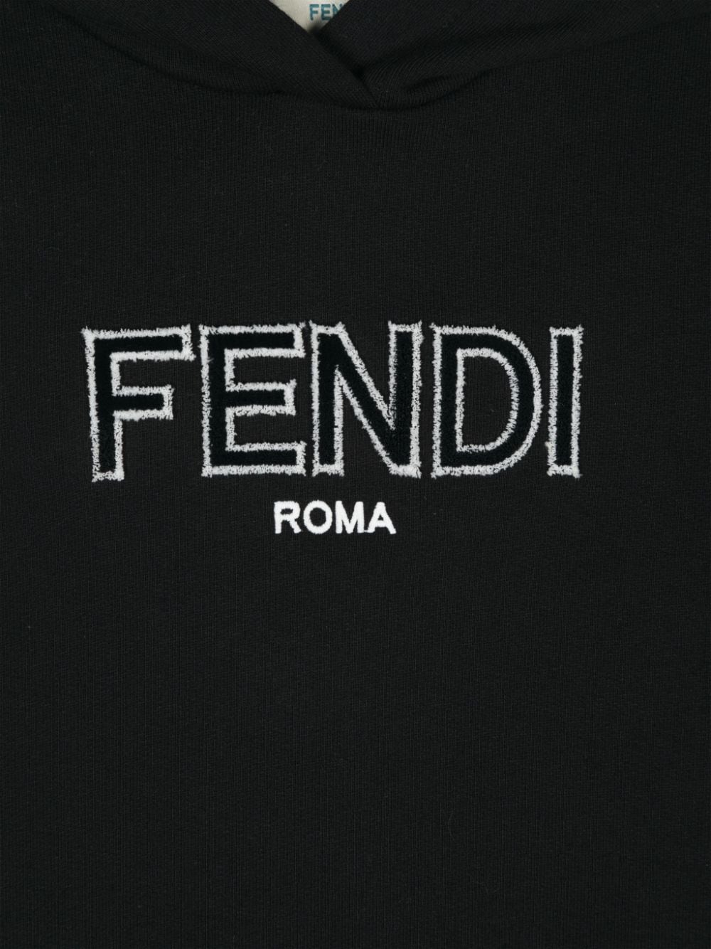Vestido con capucha y logo en relieve de la marca Fendi Kids