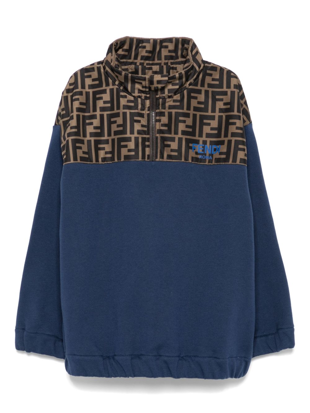 Sudadera con logo FF estampado y cuello alto de la marca Fendi Kids