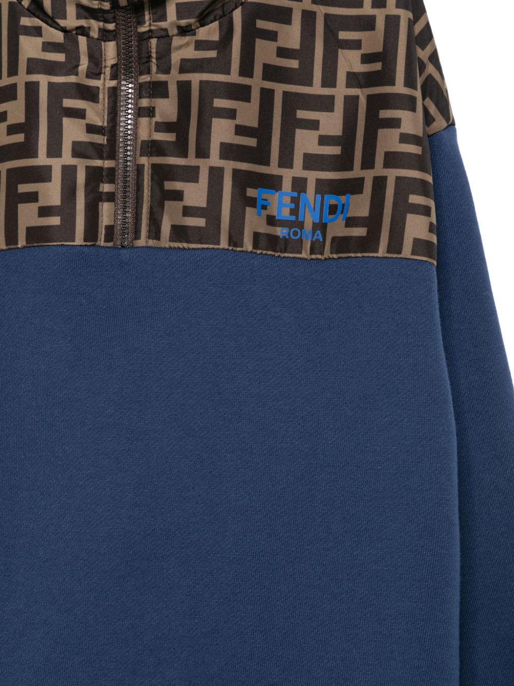 Sudadera con logo FF estampado y cuello alto de la marca Fendi Kids
