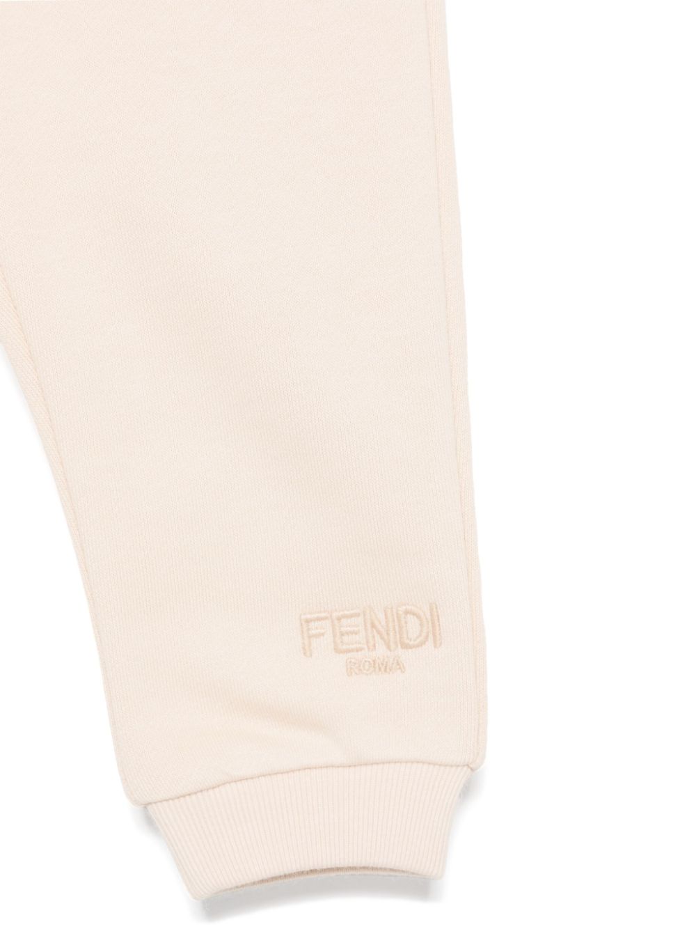 Pantalón de chándal beige con logo FENDI bordado de la marca Fendi Kids