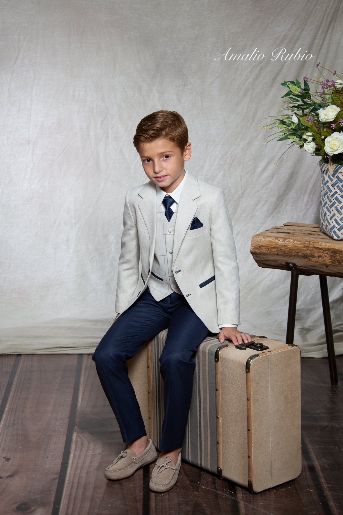 Traje completo con americana blanca para el niño AMALIO RUBIO