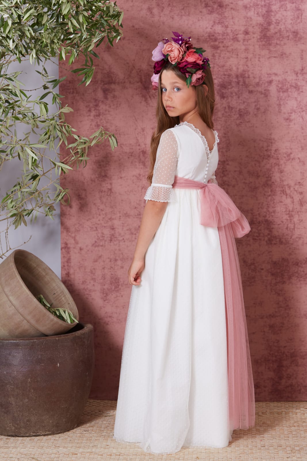 Vestido Nicole de comunión para niña de la marca Flor de C
