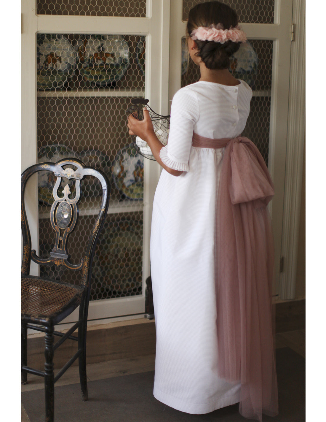 Vestido de comunión Bolillos para niña de la marca Un Vestido Para Tí